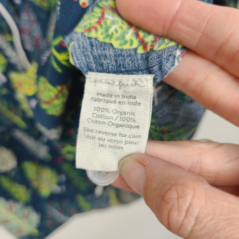 Printfresh Pajama Top Womens Plus Size 1X Blue Twinkling Trees Organic‎ Cotton - Picture 6 of 7